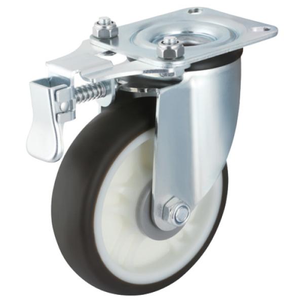 Swivel trolley casters with directional lock