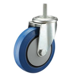 Blue elastic rubber casters