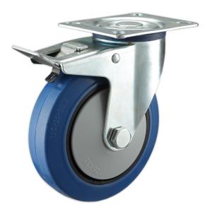 Blue rubber caster wheels