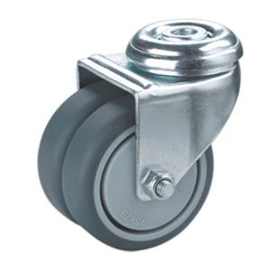 Hollow king pin twin wheels caster