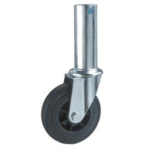 Hollow stem scaffold caster wheels