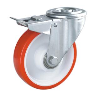 Industrial castors with bolt hole