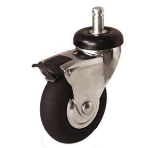 Neoprene rubber casters with Grip Ring Stem
