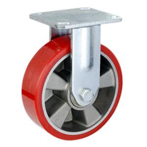 Polyurethane on aluminum caster wheels