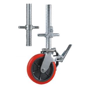 Pu scaffold caster wheels with hollow screw stem