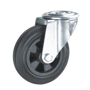 Rubber caster wheels with bolt hole