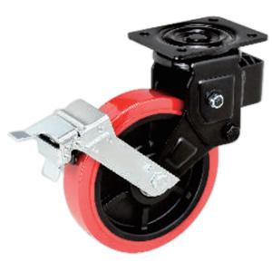 Spring shock absorbing casters