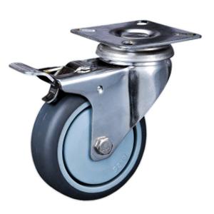 Stainless casters with brake