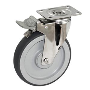 Stainless steel caster with total lock