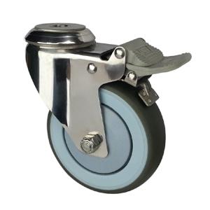 Stainless steel casters with hollow king pin