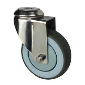 Stainless steel casters with screw hole