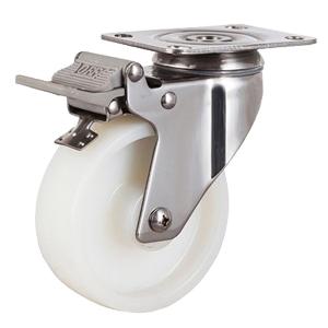Stainless steel castors with brake