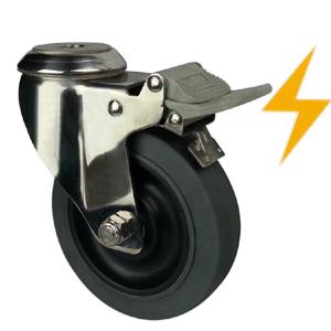 Stainless steel esd caster wheels bolt hole