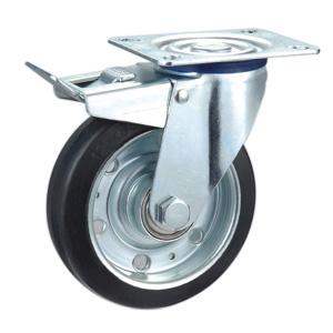 Steel core rubber caster wheel