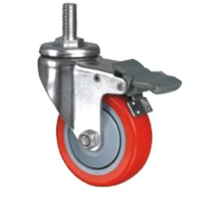 Threaded Caster With Brake
