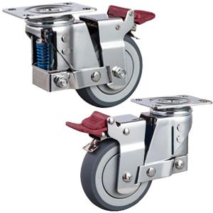stainless steel spring shock absorber casters
