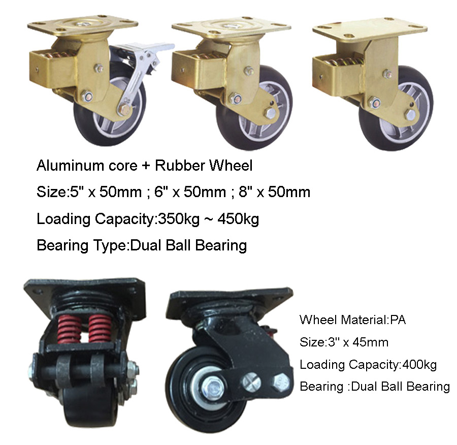 spring loaded casters wheels